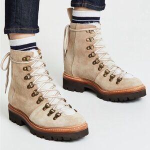 Grenson Womens Nanette Lug Sole suede Combat & Lace-up Boots - US 7 (UK 5)